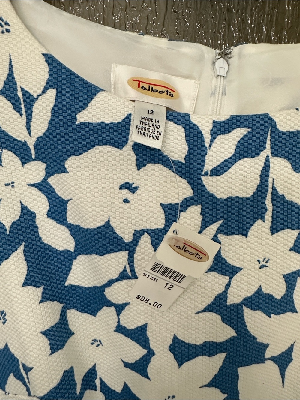 Talbots Blue and White Floral Shift Dress - Picture 10 of 15